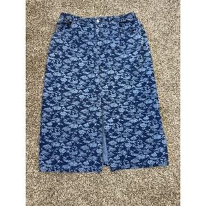 Vintage Womens Faded Glory Denim Jeans Long Maxi Skirt 90's Y2K Size 18 Cotton‎